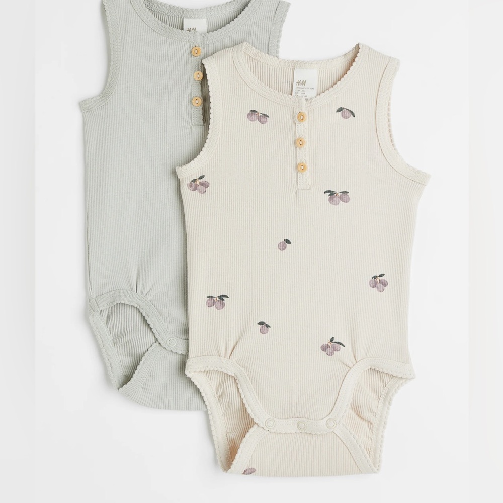 H&M Cream and Gray Kids Bodysuits